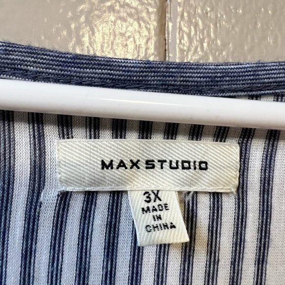 Blue and white striped top perfect for Fall. - Picture 2 of 3